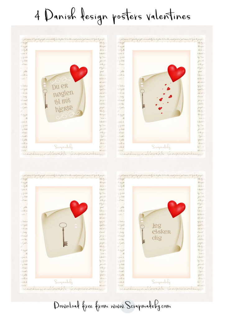 Danish design poster valentines