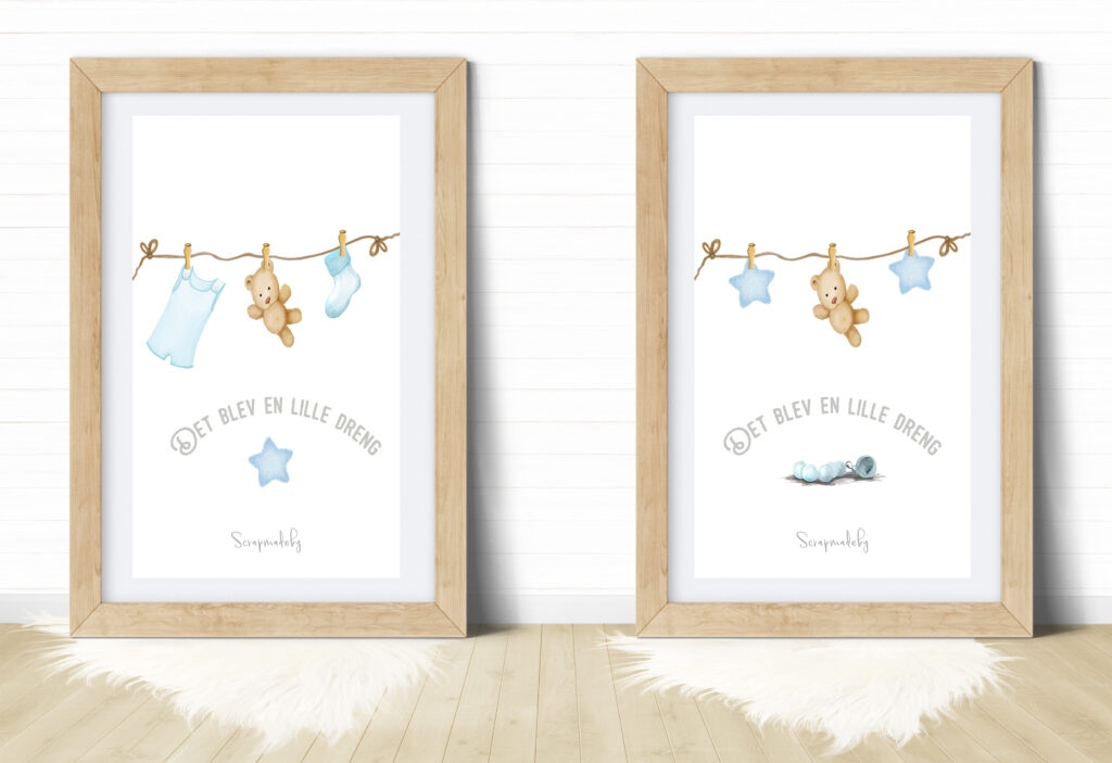 Danish design poster to baby boys
