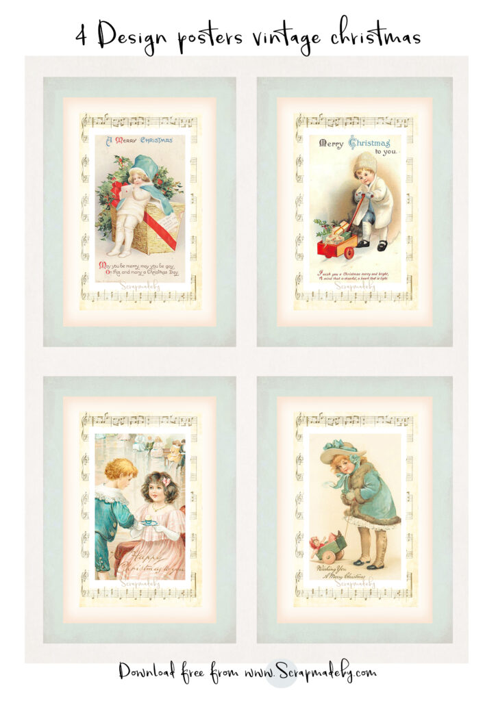 Design poster vintage christmas