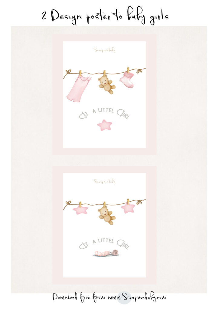 Design poster to baby girls