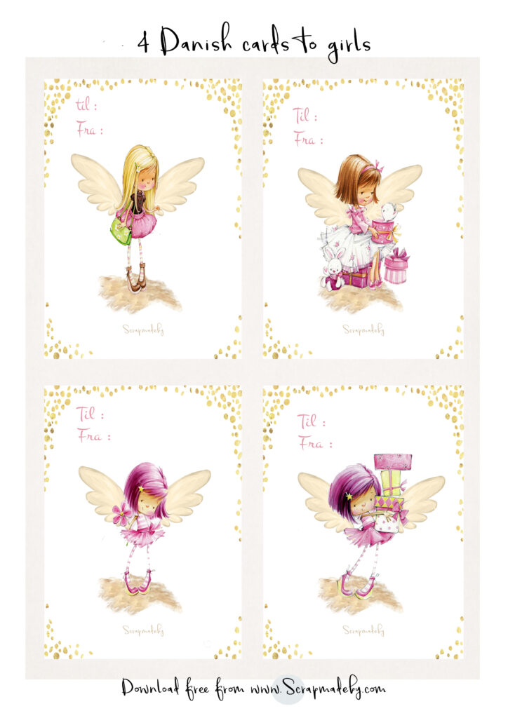Danish cards to girls
