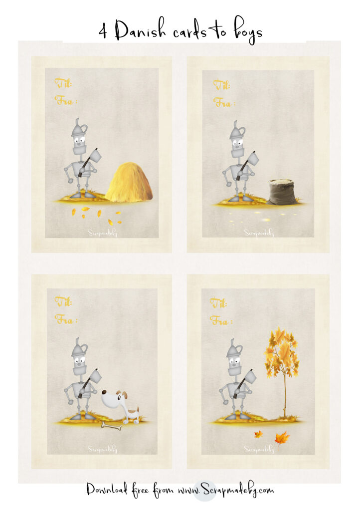 Danish cards to boys