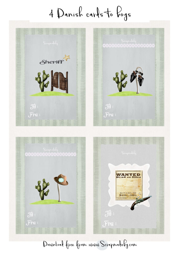 Danish cards to boys