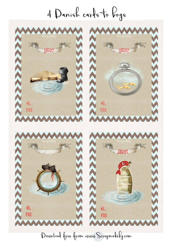 Danish cards to boys