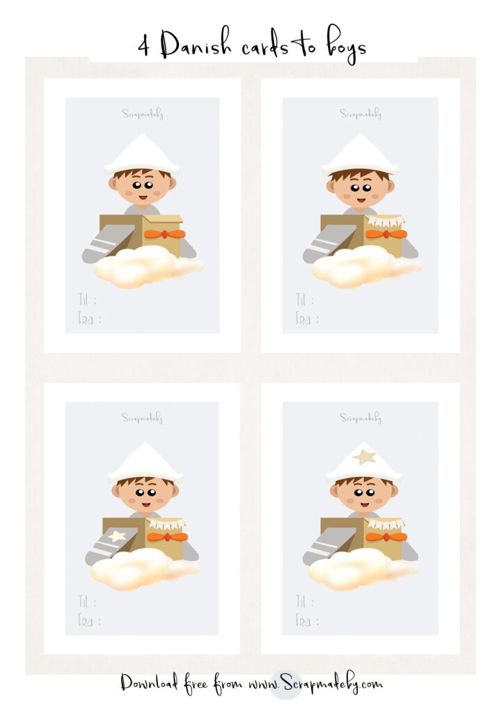 Danish cards to boys