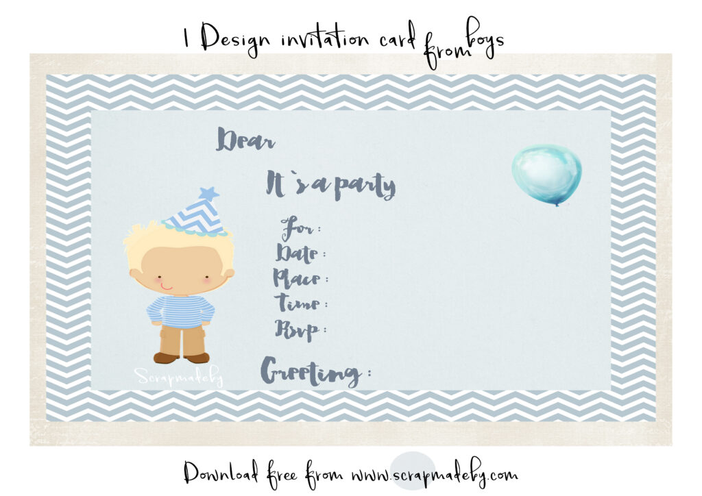 Invitation cards from boys