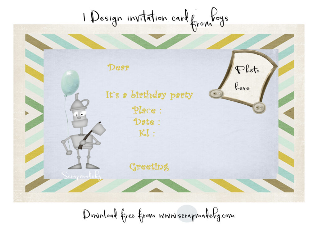 Invitation cards from boy