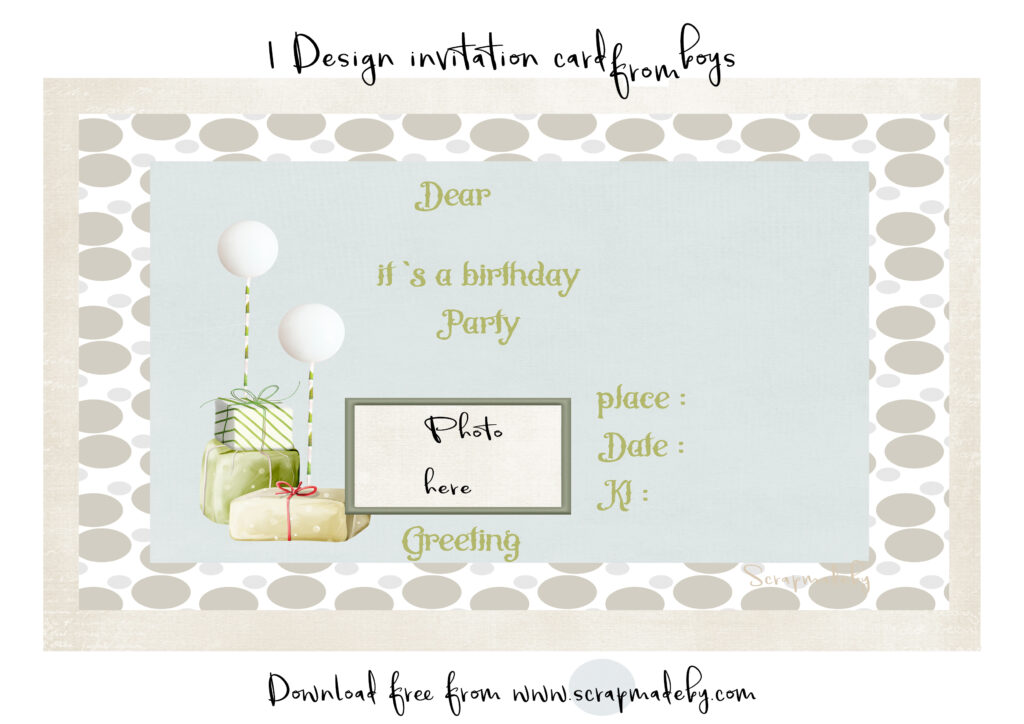 Invitation cards from boys