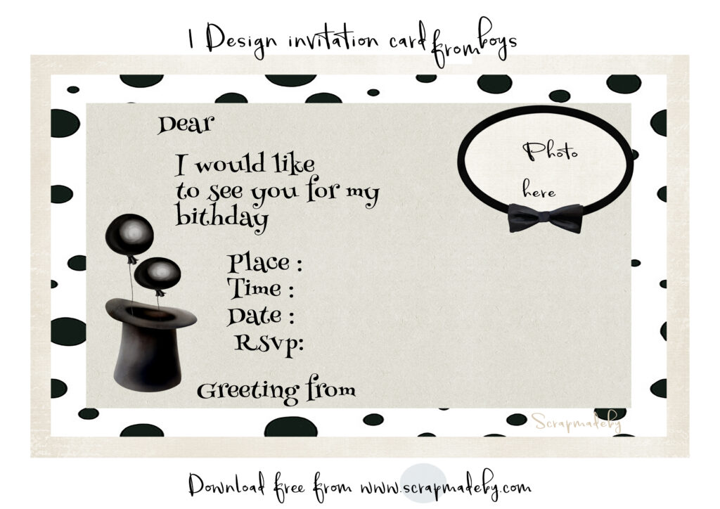 Invitation cards from boys