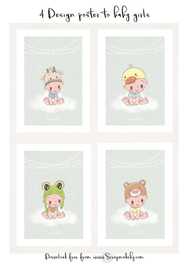 Design poster to baby girls