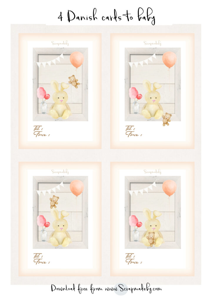 Danish cards to baby