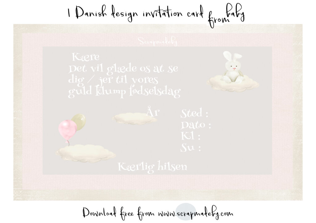 Danish invitation cards from baby