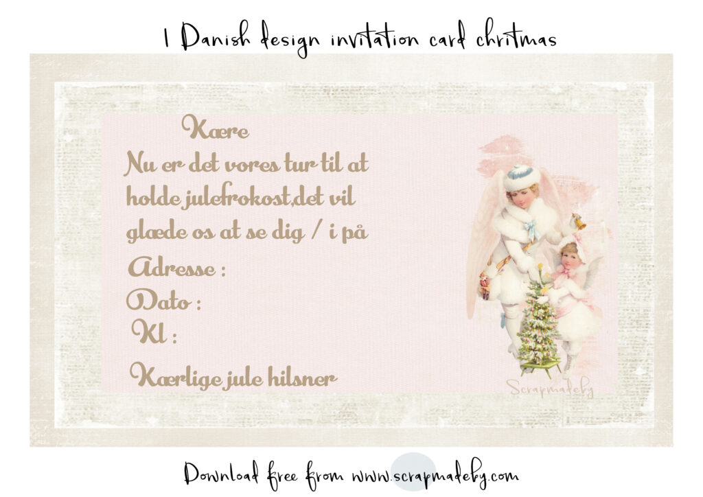 Danish invitation cards christmas