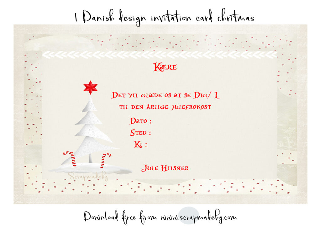 Danish invitation cards christmas
