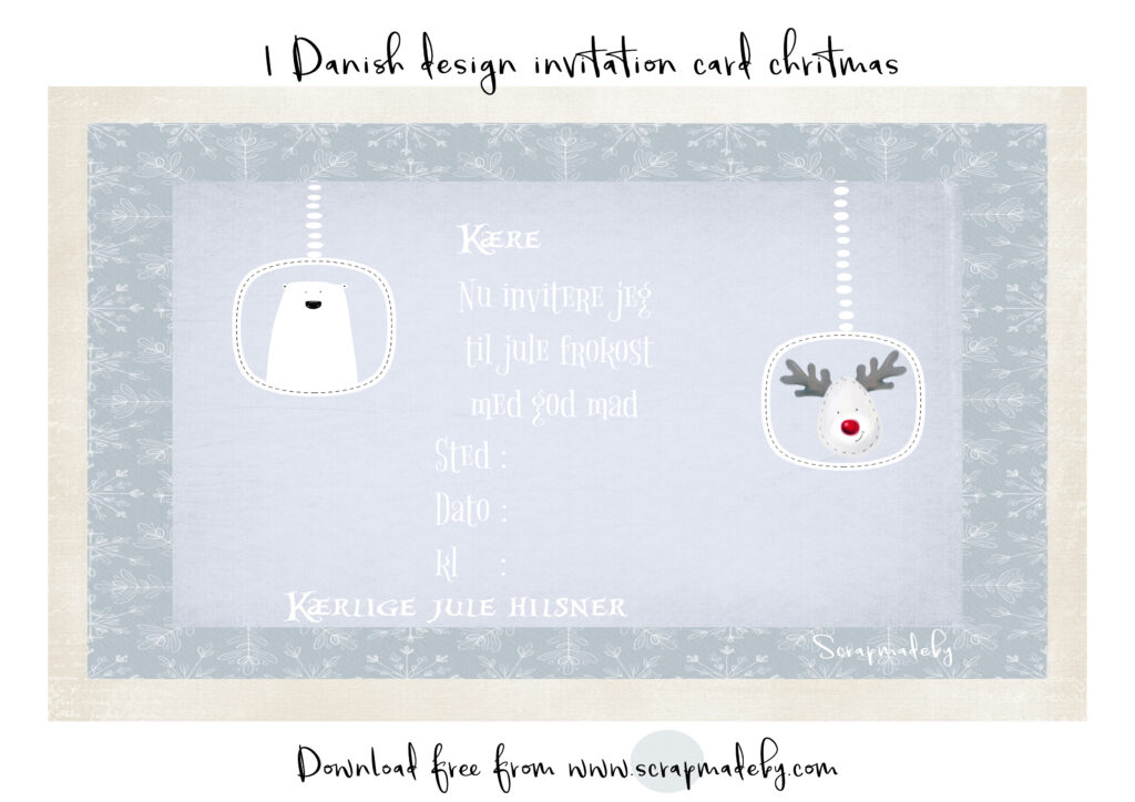 Danish invitation cards christmas