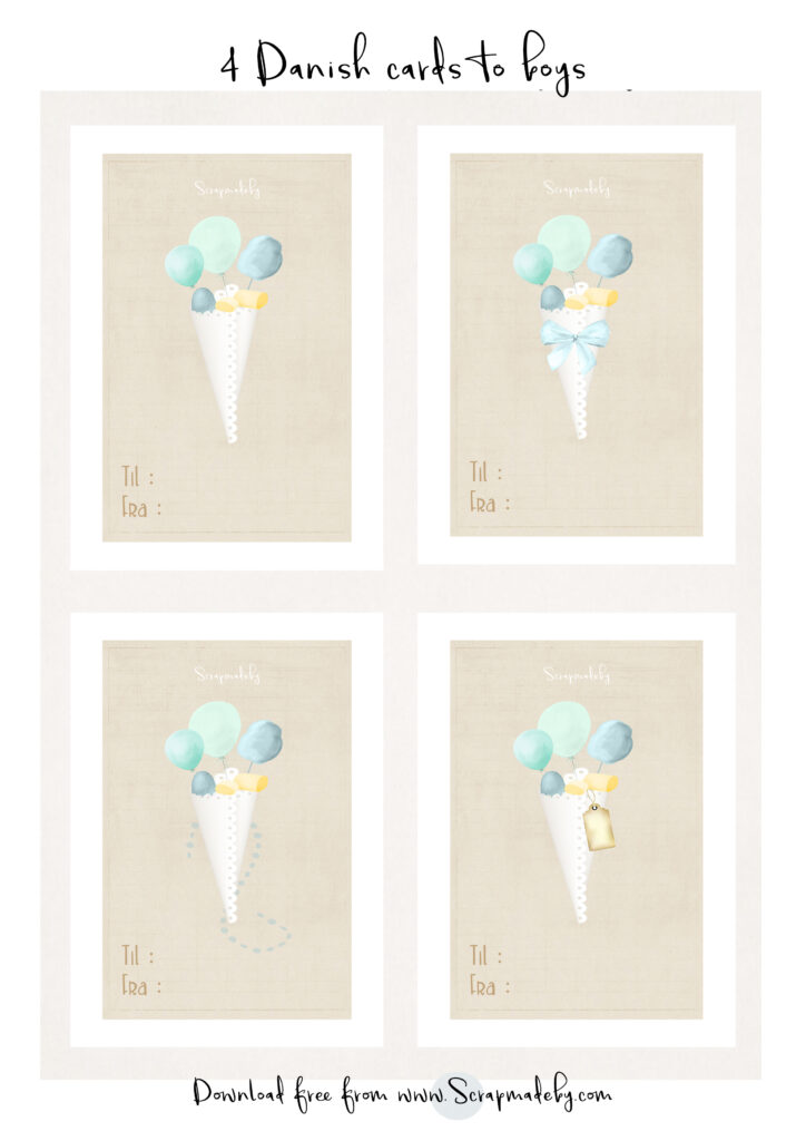 Danish cards to boys