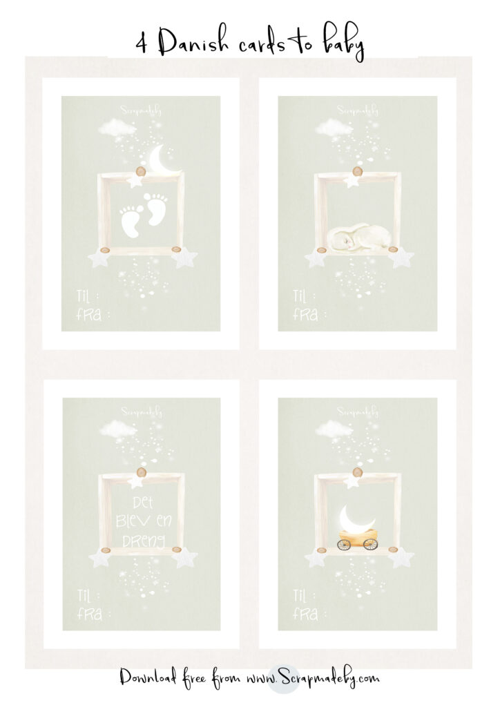 Danish cards to baby