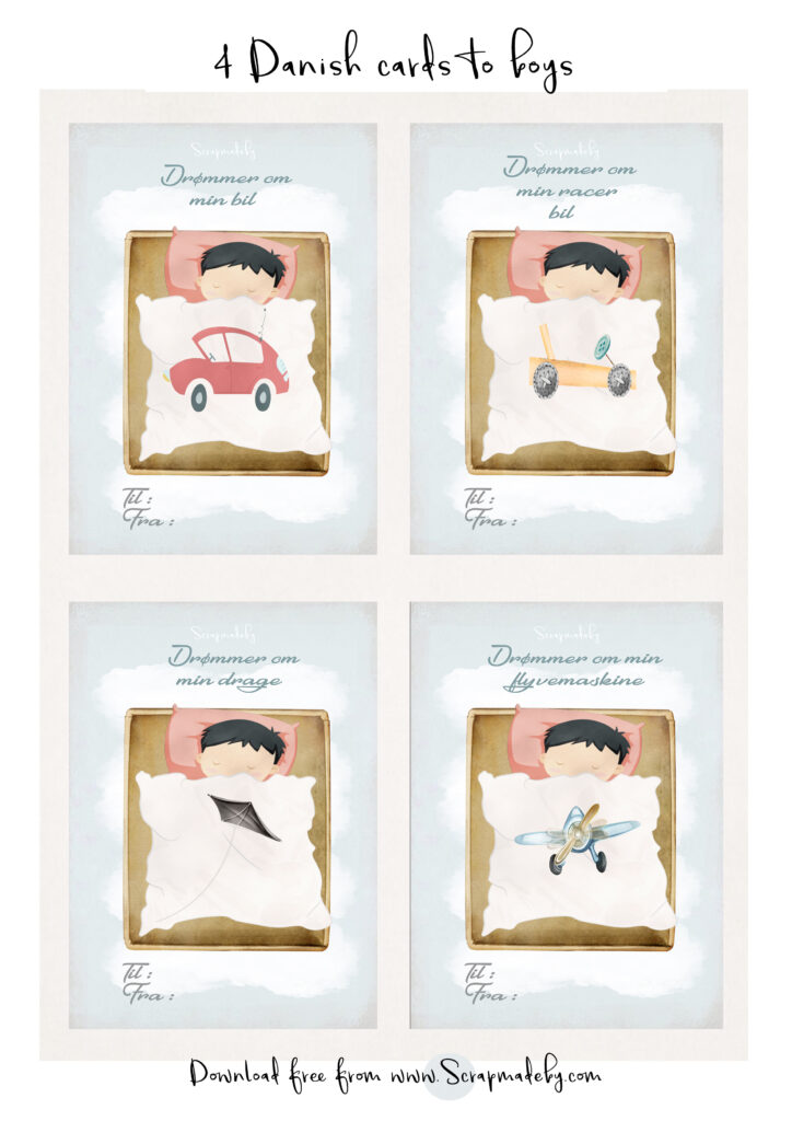 Danish cards to boys