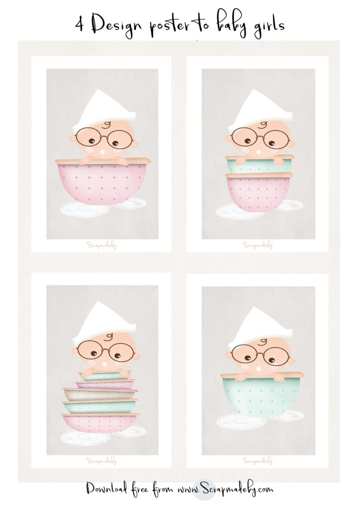 Design poster to baby girls