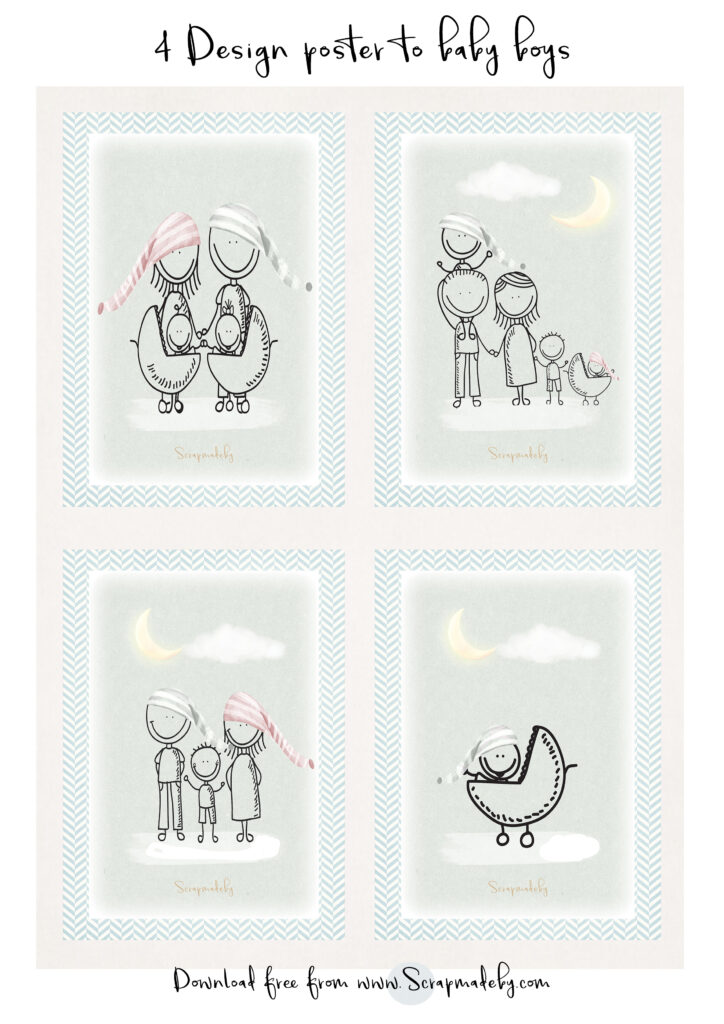 Design poster to baby boys