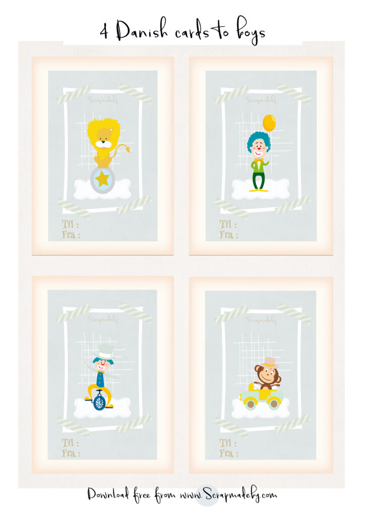 Danish cards to boys