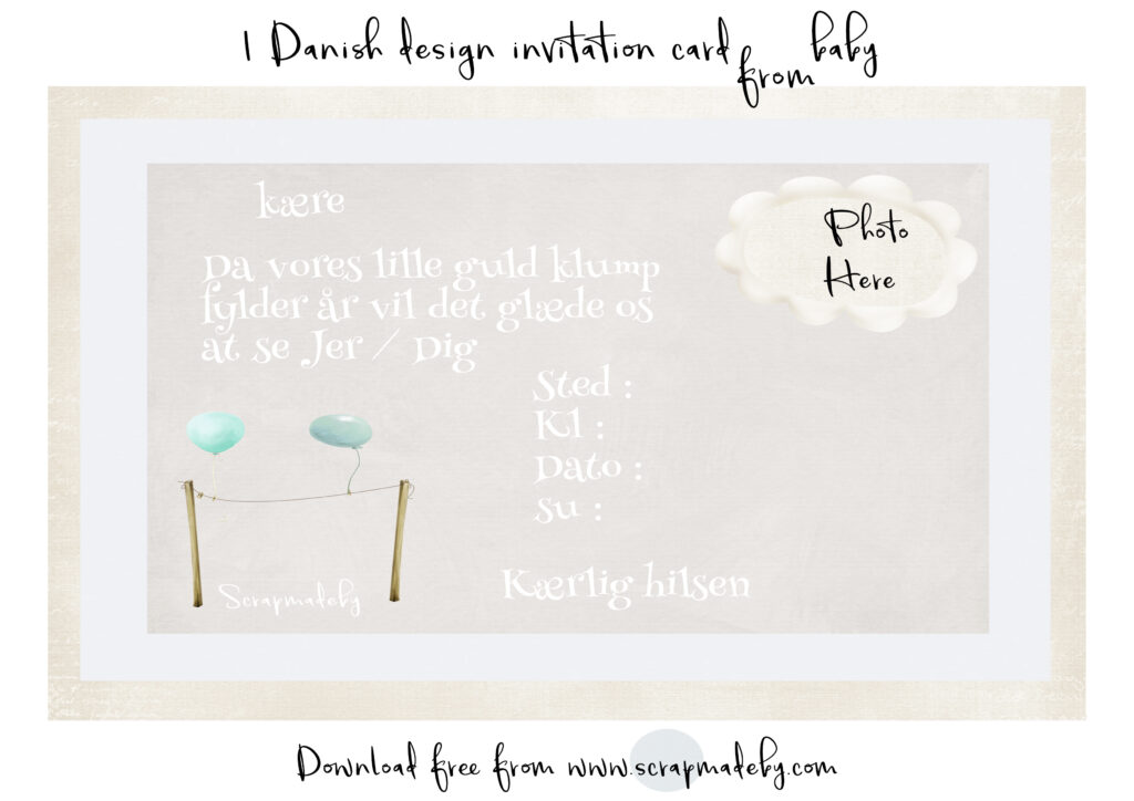 Danish invitation cards from baby