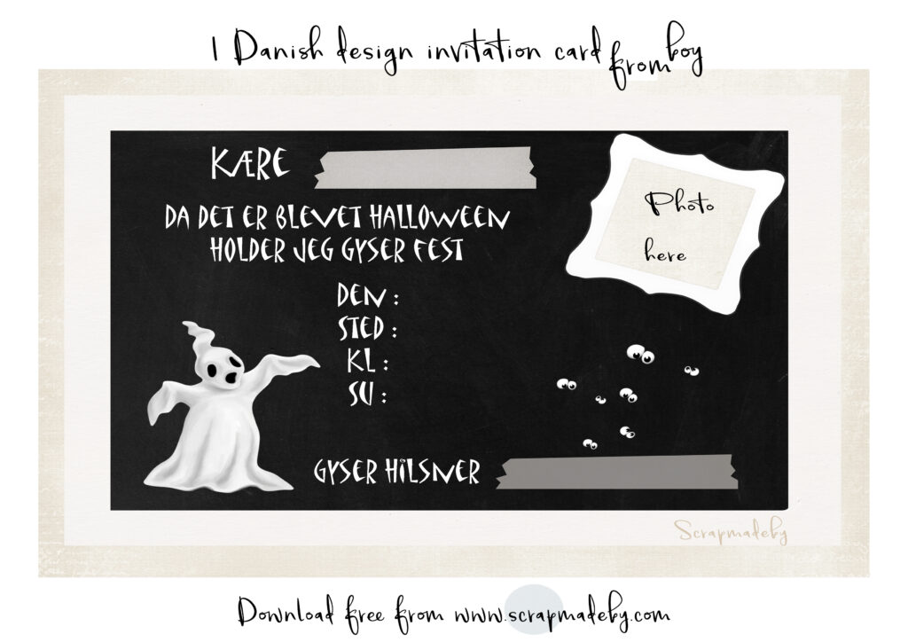 Danish invitation cards from boys