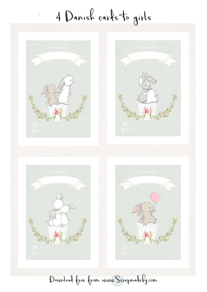 Danish cards to girls
