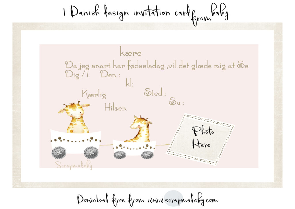 Danish invitation cards from baby