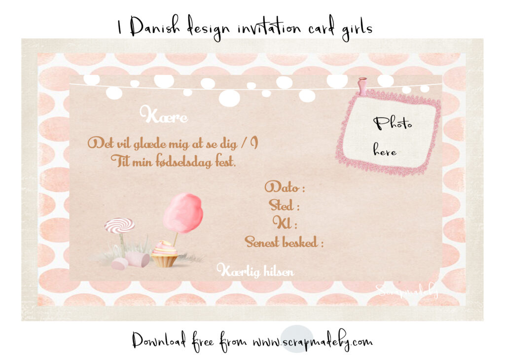 Danish invitation cards from girls