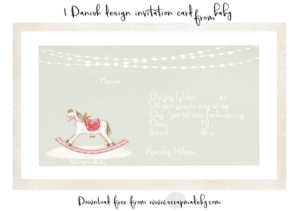 Danish invitation cards from baby