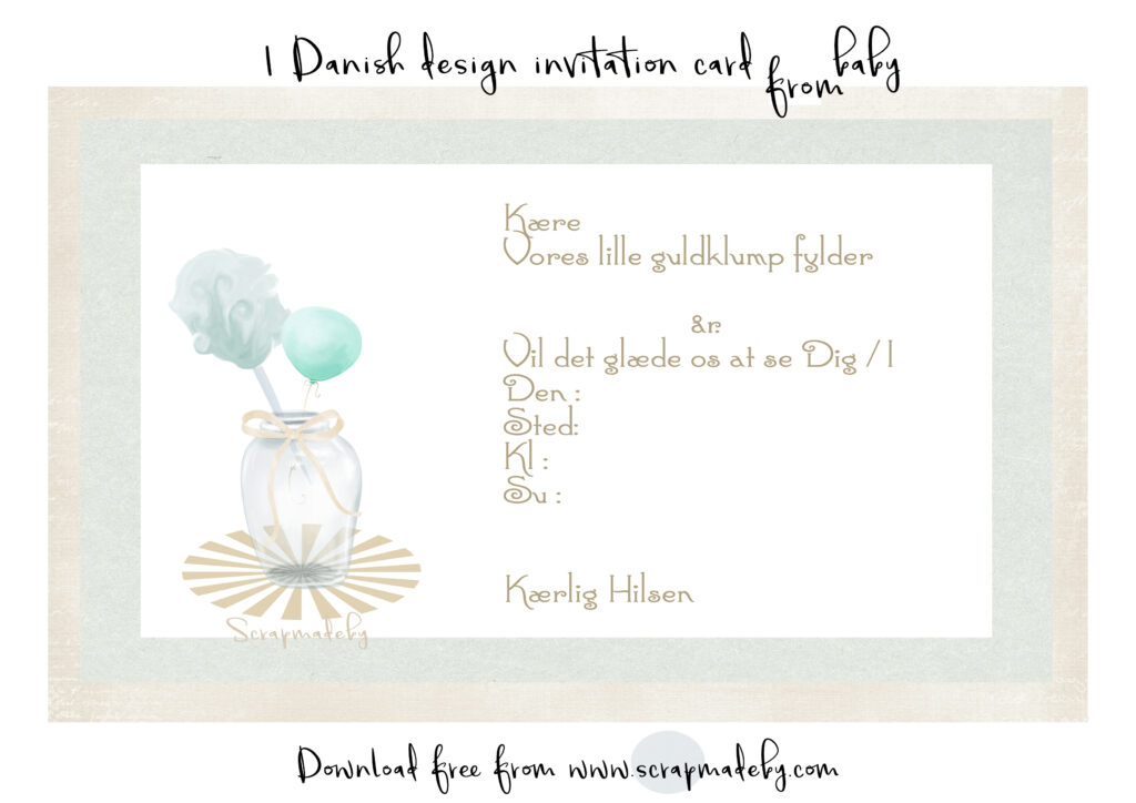 Danish invitation cards from baby