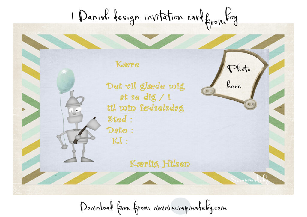 Danish invitation cards from boys