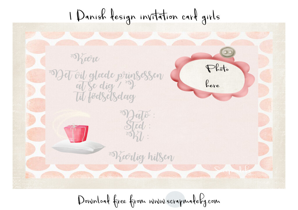 Danish invitation cards from girls