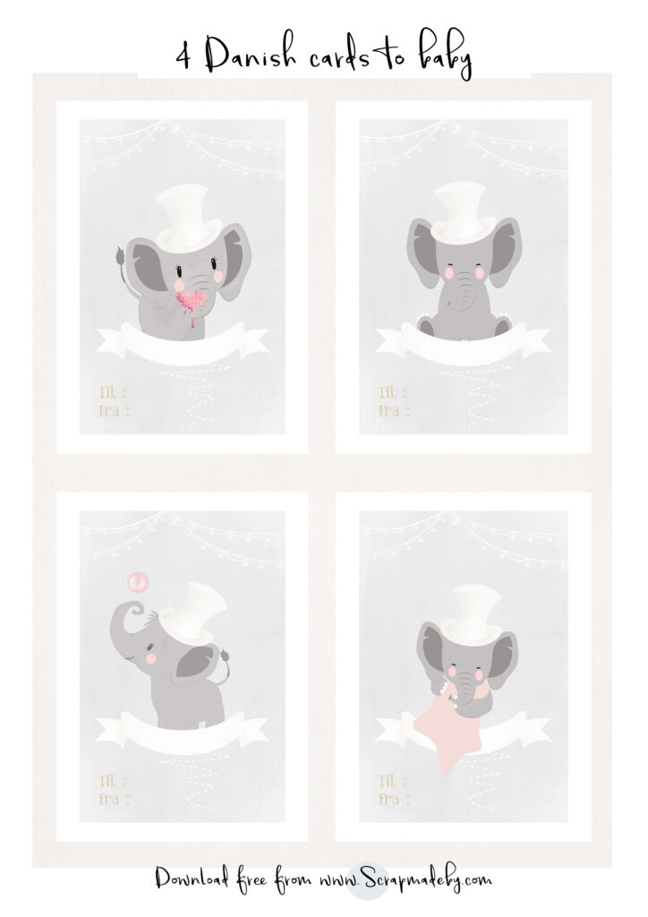 Danish cards to baby