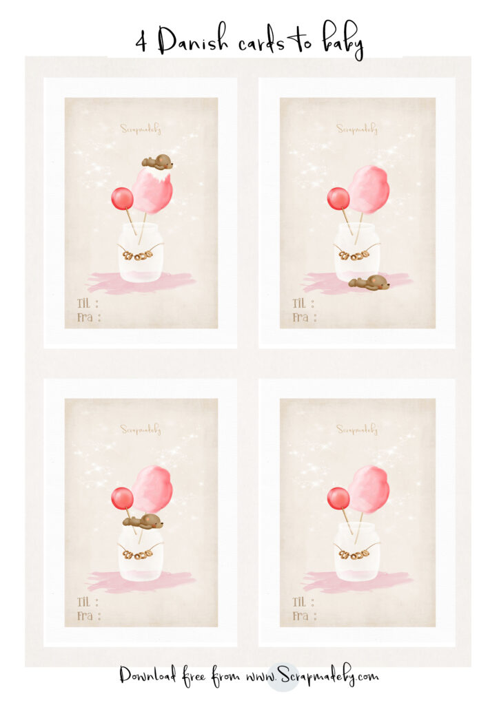 Danish cards to baby