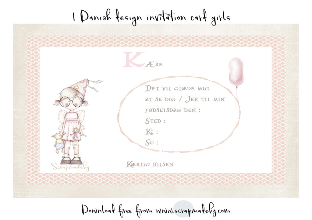 Danish invitation cards from girls