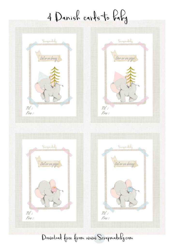 Danish cards to baby