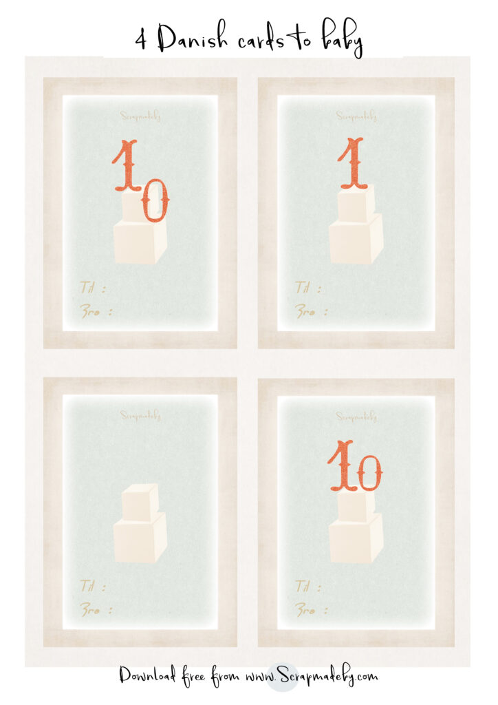 Danish cards to baby