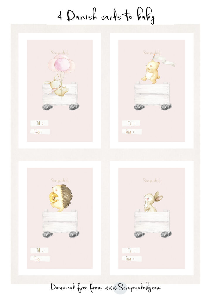 danish cards to baby