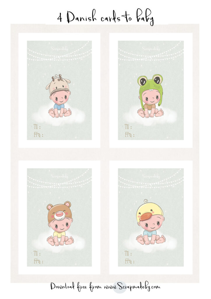 Danish cards to baby