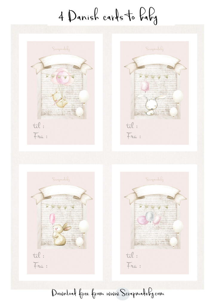 Danish cards to baby