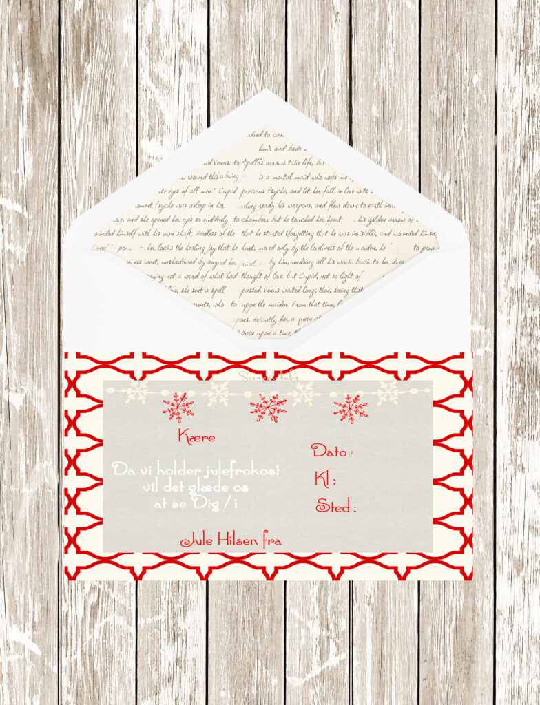Danish invitation card christmas