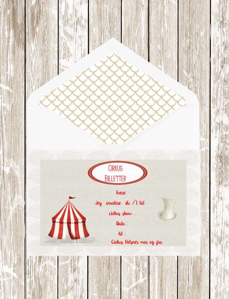 Danish invitation cards circus