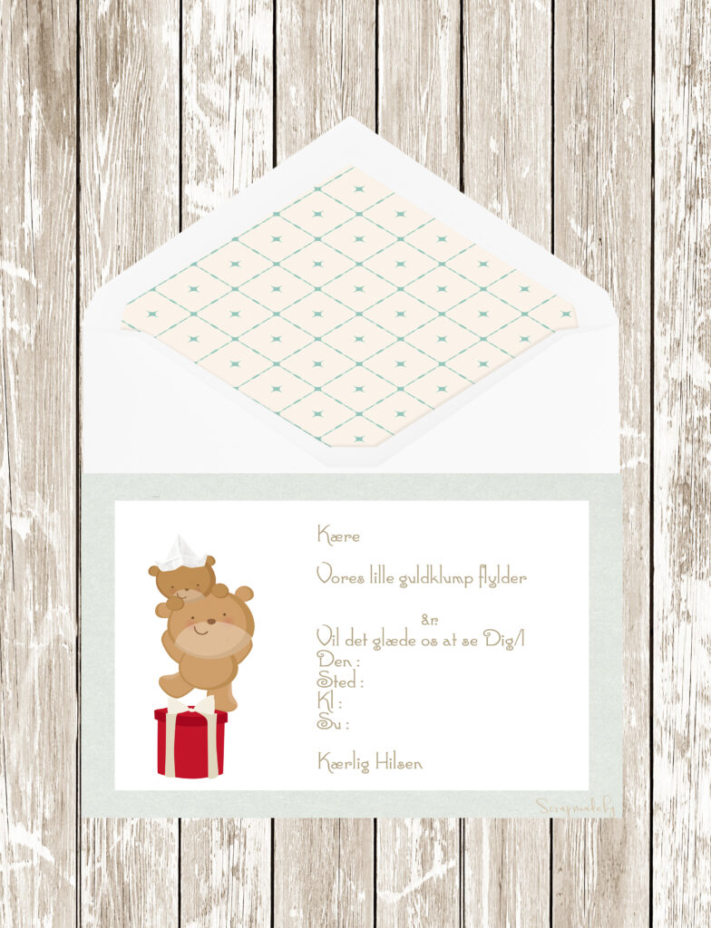 Danish invitation cards from baby