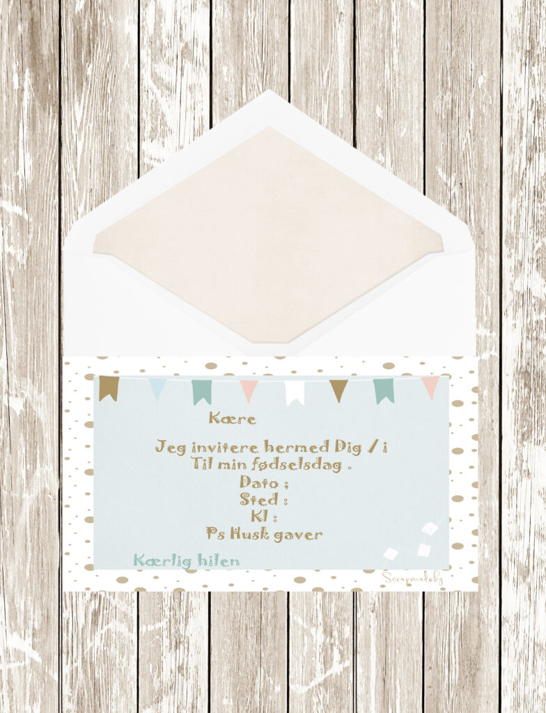 Danish invitation cards from boys