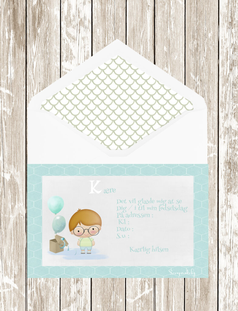 Danish invitation cards from boys