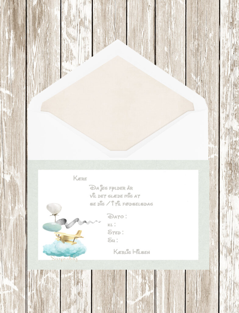 Danish invitation cards from boys