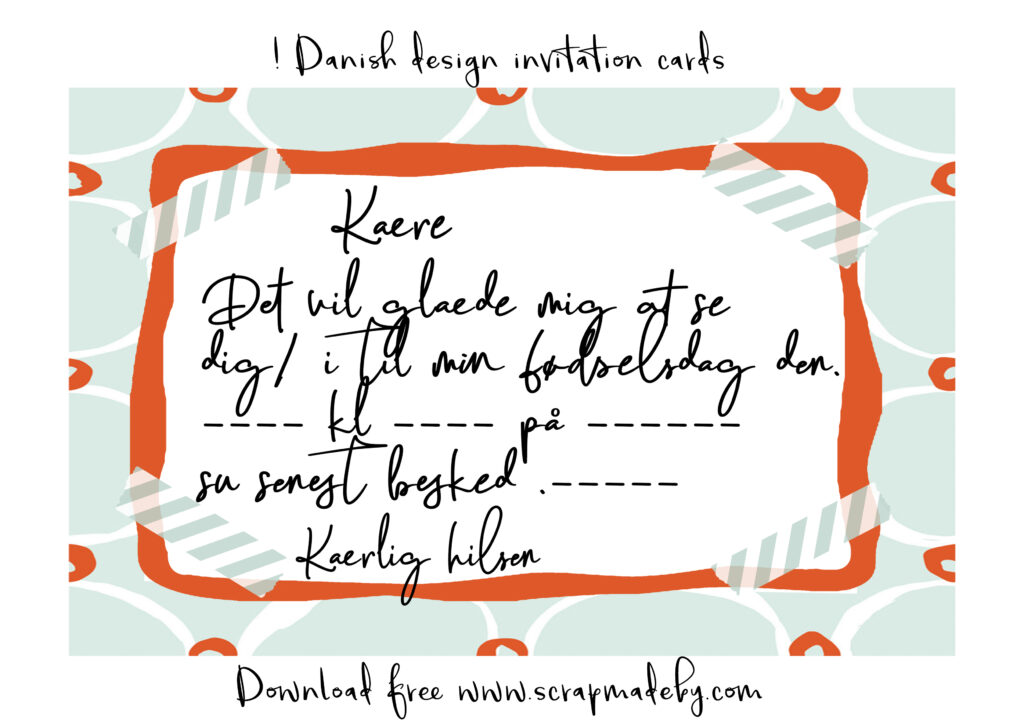 Danish invitation cards
