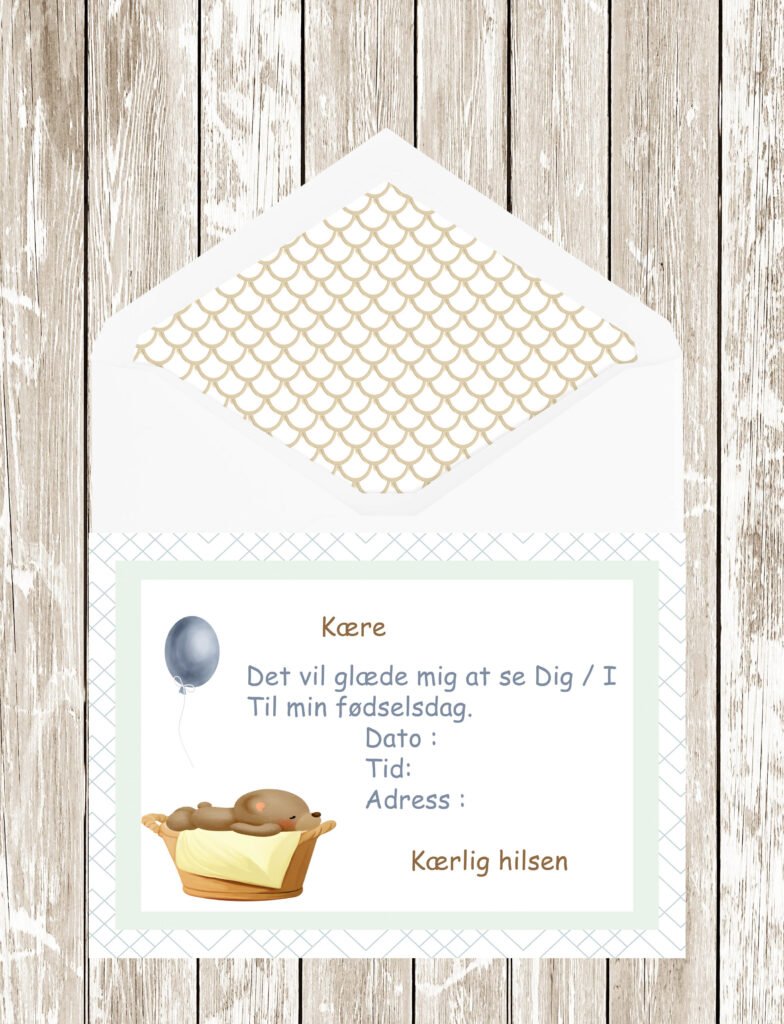 Danish invitation cards baby